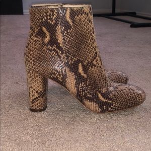 Inc snake patterned booties